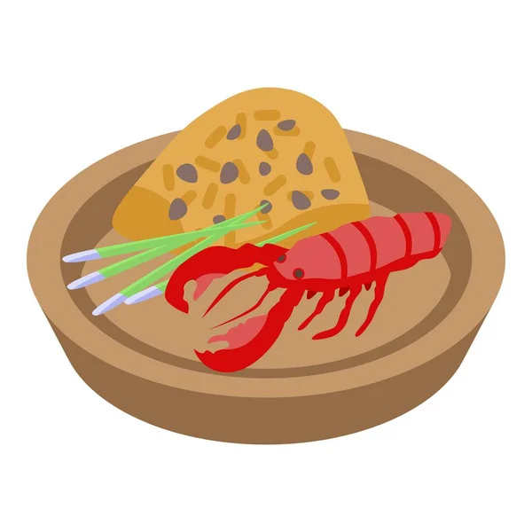 Comida tailandesa icono de cáncer rojo, estilo isométrico — Vector de stock