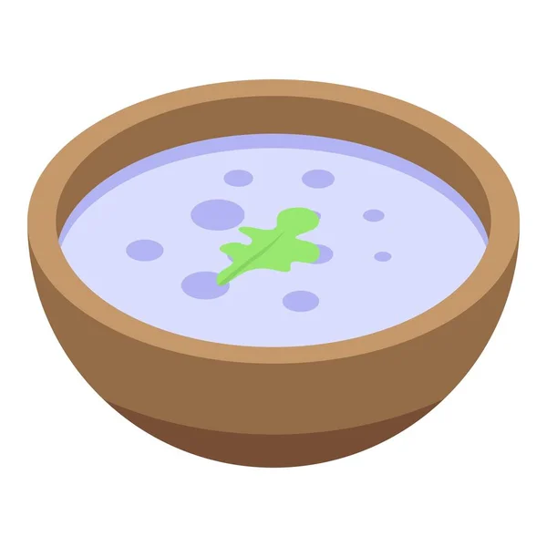 Icône de soupe aux champignons, style isométrique — Image vectorielle