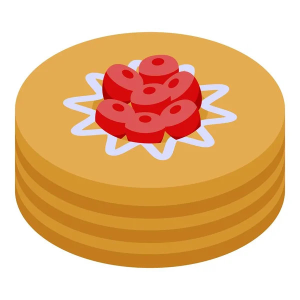Ікона французького торта, ізометричний стиль. — стоковий вектор