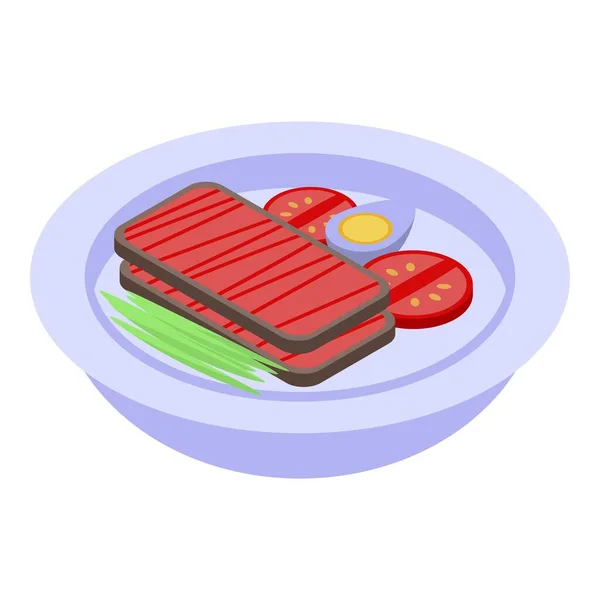 Francés saludable icono del desayuno, estilo isométrico — Vector de stock