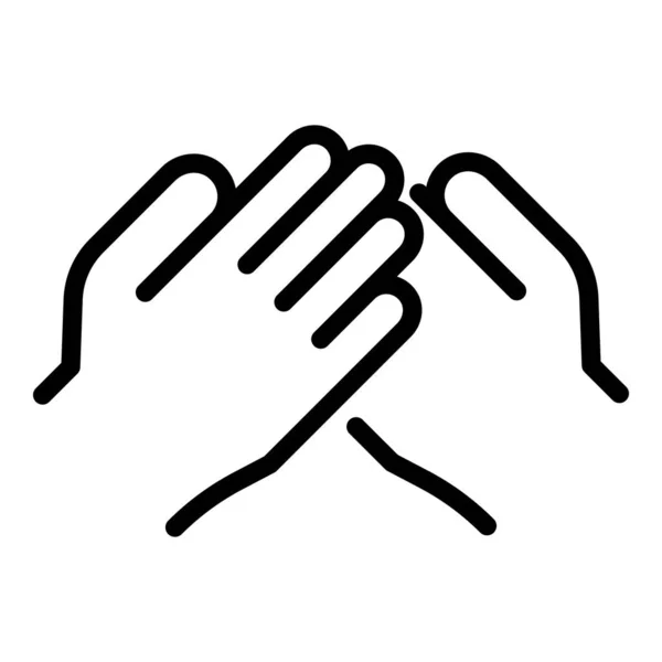 Fejvadász kézfogás ikon, körvonalazott stílus — Stock Vector