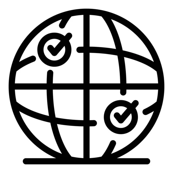 Ikona globalnego rekrutera, styl konturu — Wektor stockowy