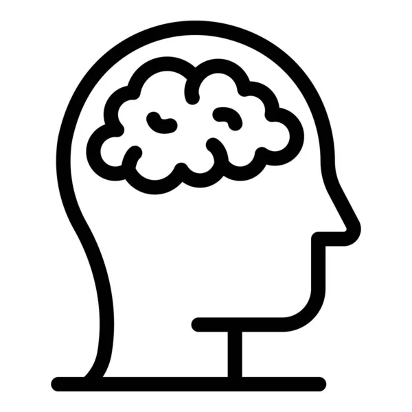 Icono de reclutador de cerebro humano, estilo de esquema — Vector de stock