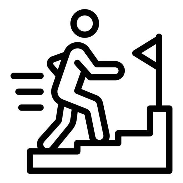 Reclutador de escaleras icono de trabajo, estilo de esquema — Vector de stock