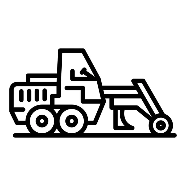 Grader machine icon, outline style — Stock Vector