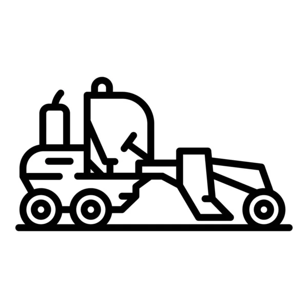 Heavy grader machine icon, outline style — Stock Vector