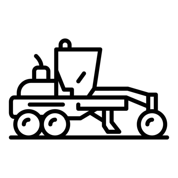 Ikone der Straßenhobelmaschine, Umriss-Stil — Stockvektor