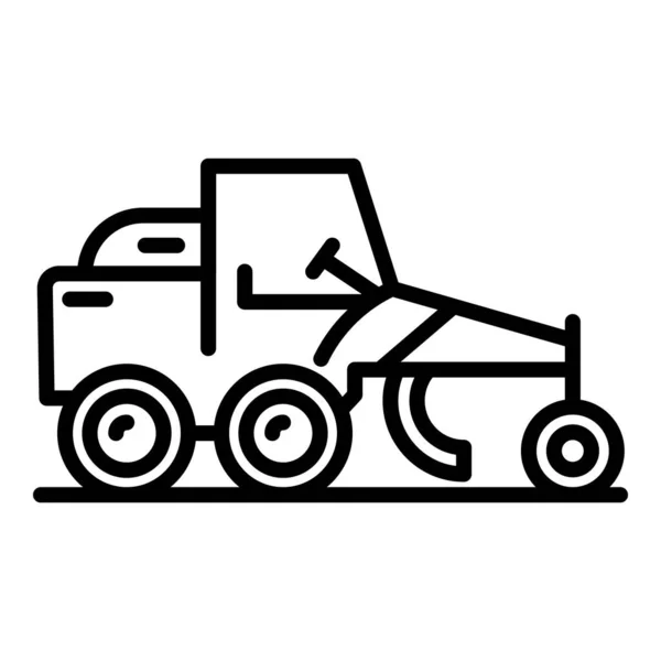 Grader machine utility icon, outline style — Stock Vector