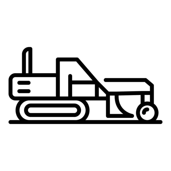 Icona della macchina grader di lavoro, stile contorno — Vettoriale Stock