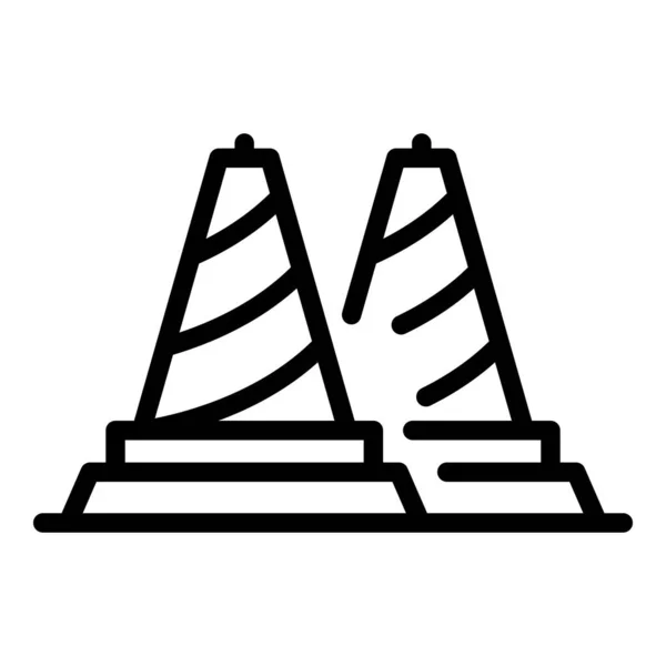 Icono de conos de carretera, estilo de contorno — Archivo Imágenes Vectoriales