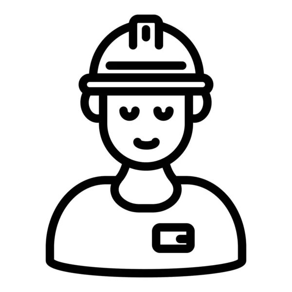 Demolition worker icon, outline style — Stock Vector