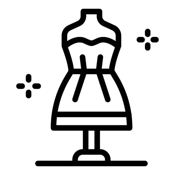 Estilista vestido manequín icono, estilo de esquema — Archivo Imágenes Vectoriales