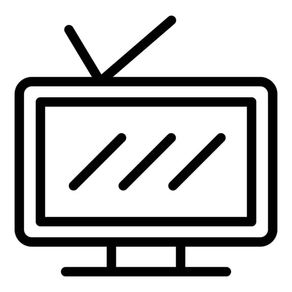 Icono de conjunto de televisión, estilo de esquema — Vector de stock