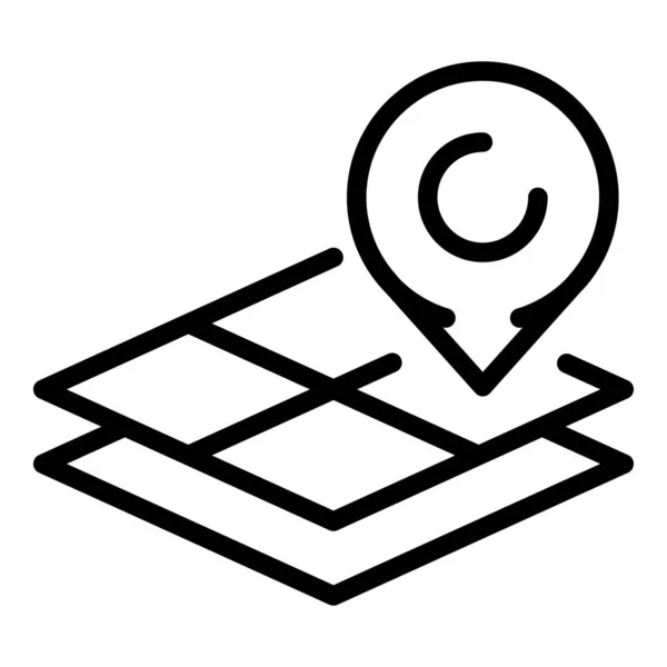 Icono de pin de gps de diseñador de paisaje, estilo de esquema — Vector de stock