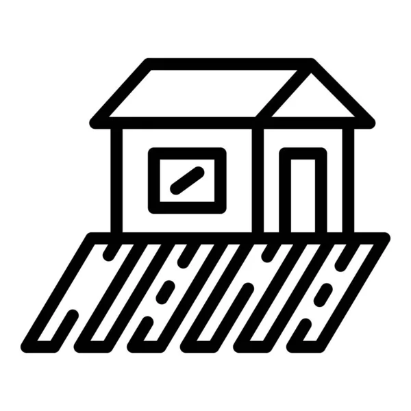 Boerderij icoon, outline stijl — Stockvector