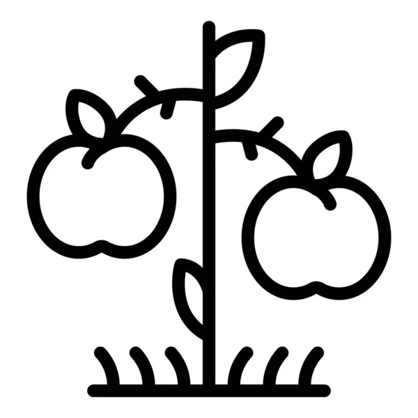 Apfelbaum-Hersteller-Symbol, Umriss-Stil — Stockvektor
