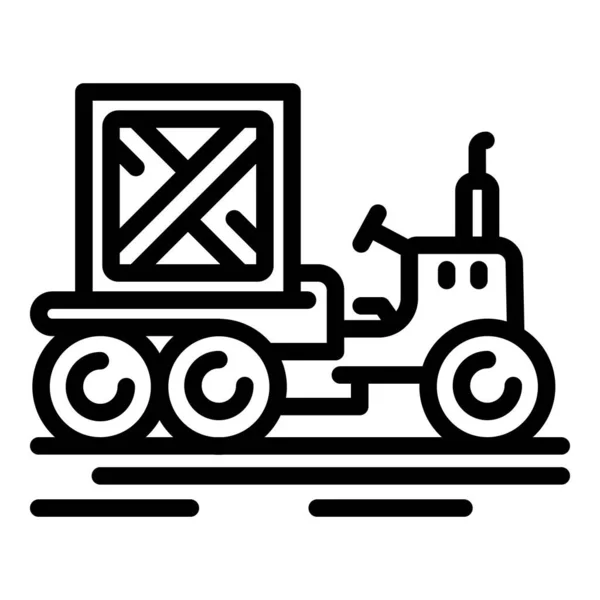 Çiftlik traktörü simgesi, taslak biçimi — Stok Vektör