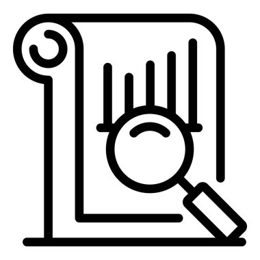 Büyüteç ve kağıt simgesi, taslak biçimi