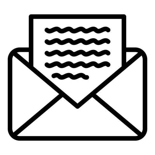 Carta del icono del sobre, estilo del esquema — Vector de stock