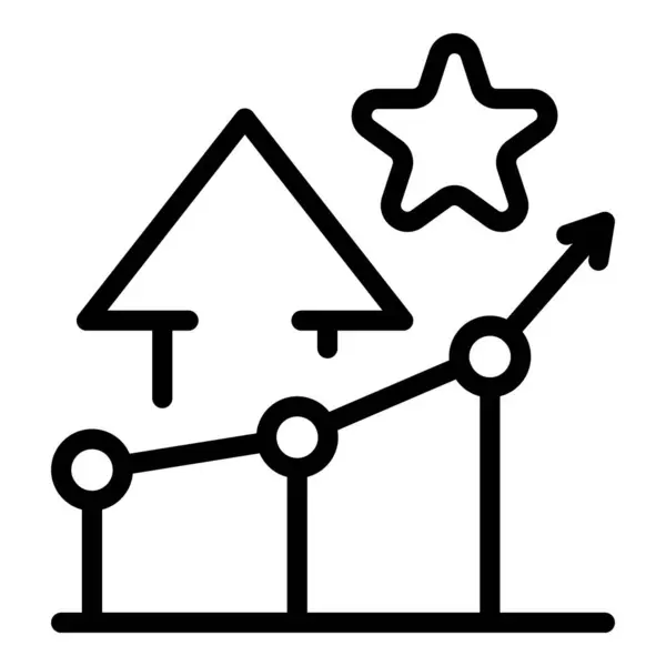 Pfeil, Diagramm und Sternsymbol, Umrissstil — Stockvektor