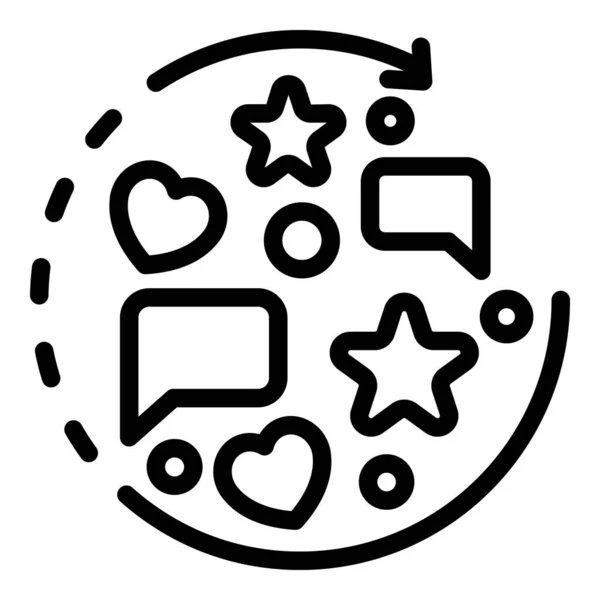 Chat-Blasen und Sticker-Symbol, Outline-Stil — Stockvektor