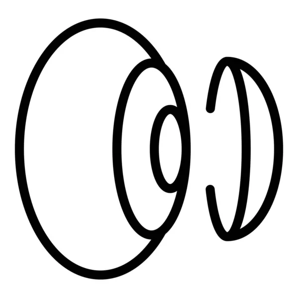 Icono de lente de contacto, estilo de contorno — Vector de stock