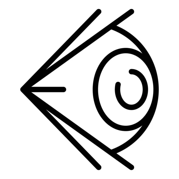 Icono de vista lateral de ojo humano, estilo de contorno — Vector de stock