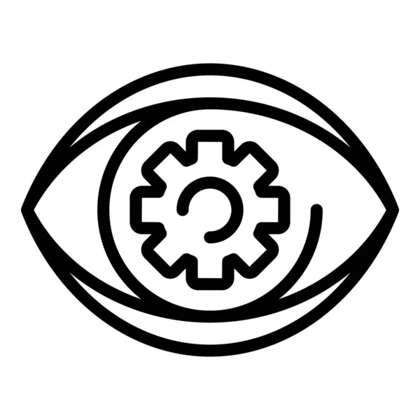 Engrenagem no ícone do olho, estilo esboço —  Vetores de Stock
