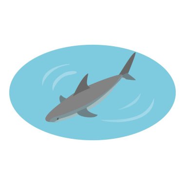 Shark icon, isometric style clipart