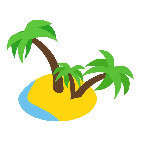 Tropical island icon, isometric style — Stock Vector