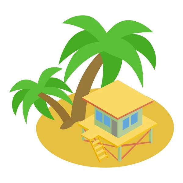 Lifeguard station icon, isometric style — Stock Vector