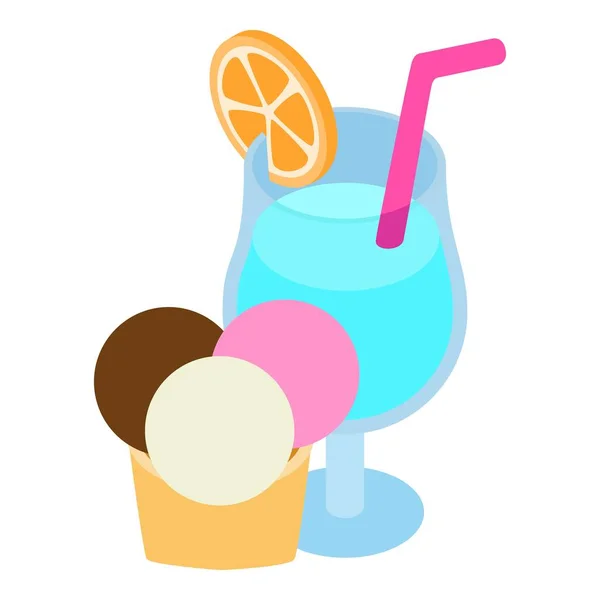 Dulce icono de verano, estilo isométrico — Vector de stock