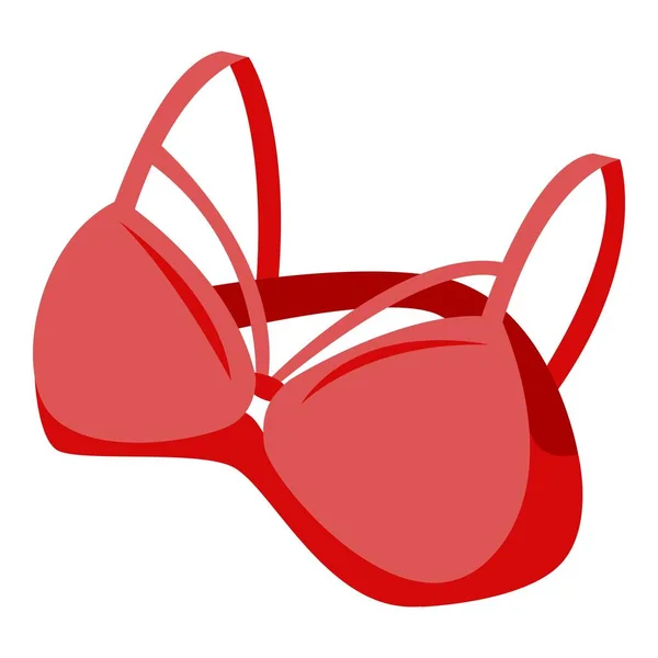 Kırmızı kadın sütyen simgesi, izometrik stil — Stok Vektör