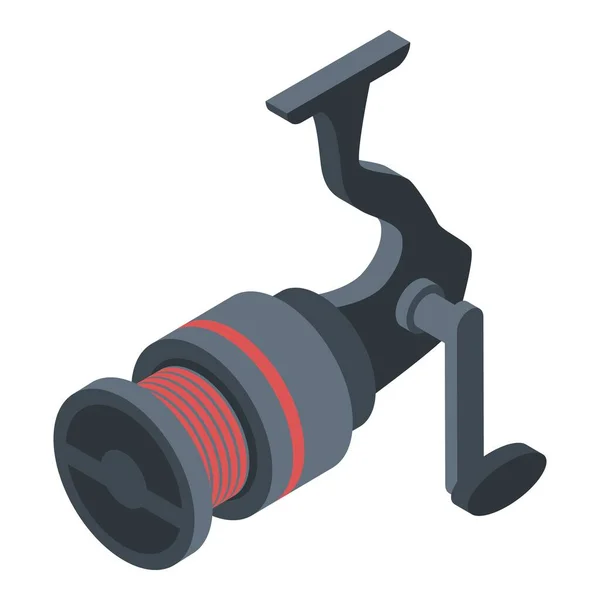 Outil de pêche bobine icône, style isométrique — Image vectorielle