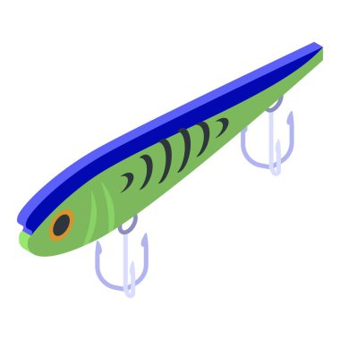 Balık simgesi için yem, izometrik biçim