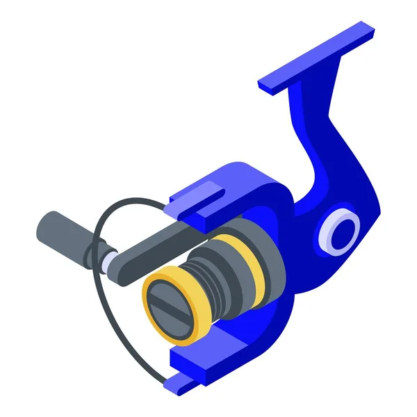 Icône de bobine de pêcheur, style isométrique — Image vectorielle