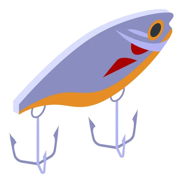 Ikona falešné rybí návnady, izometrický styl — Stockový vektor
