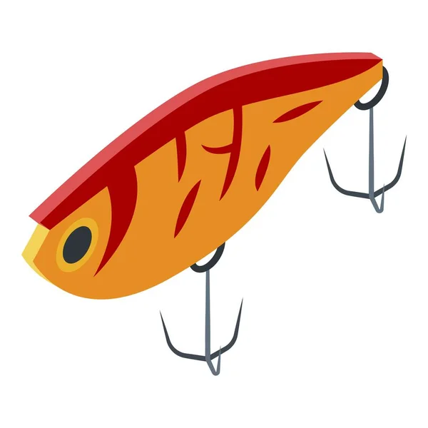 Hard fishing lure icon, isometric style — Stock Vector