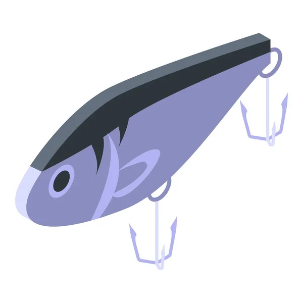 Balıkçı somon yemi simgesi, izometrik stil — Stok Vektör