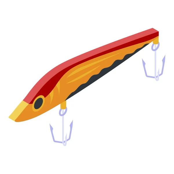 Yansıtıcı balık yemi simgesi, izometrik biçim — Stok Vektör