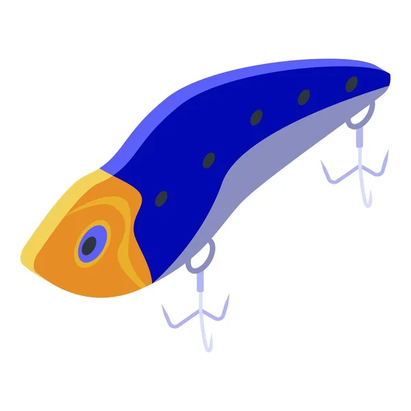 Colorata icona esca da pesca, stile isometrico — Vettoriale Stock