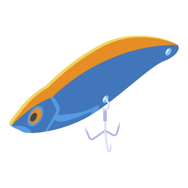 Hook fish lure icon, isometric style — Stock Vector