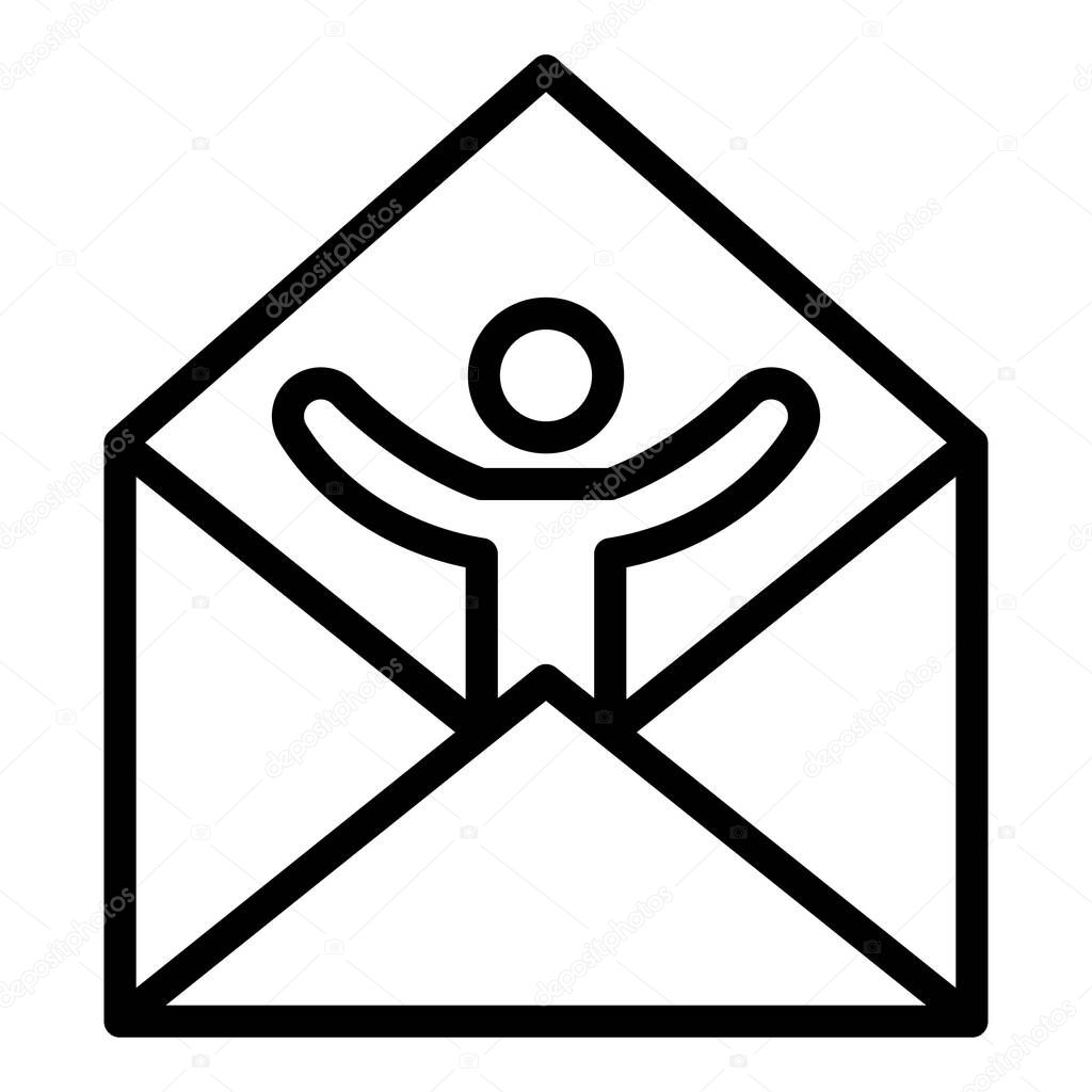 Referent ad mail icon, outline style