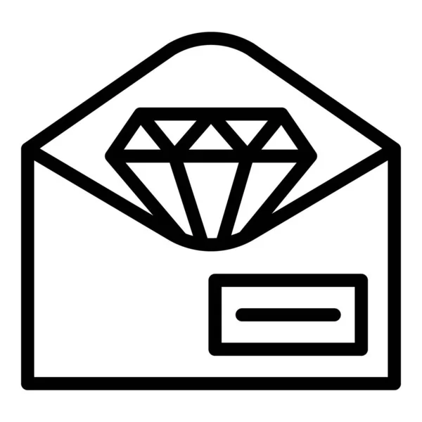 Значок с бриллиантовой почтой Wordcloud, стиль контура — стоковый вектор