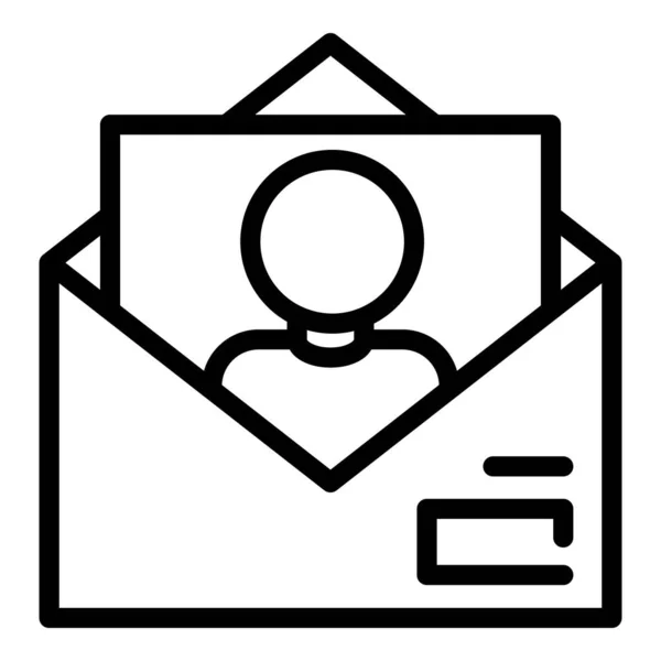 Persona mail cv icono, estilo de esquema — Vector de stock