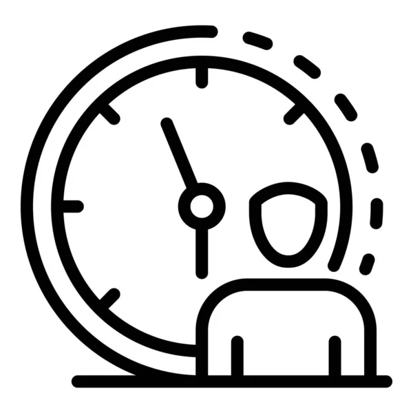 Ikona zegara ściennego Manager, styl konturu — Wektor stockowy