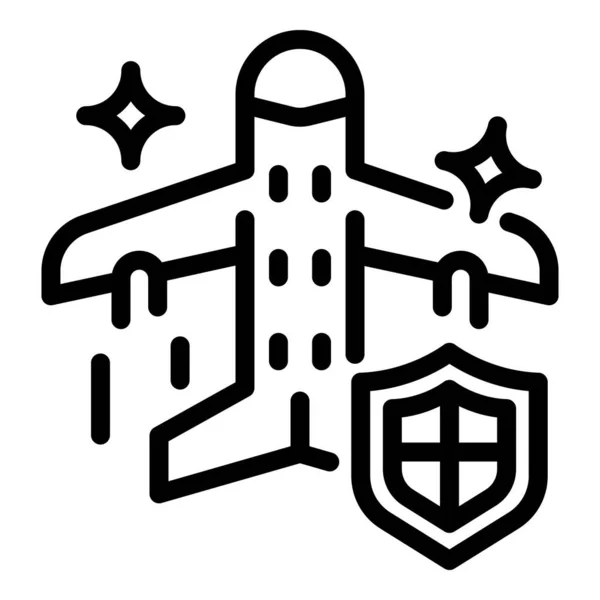 Advertising airplane icon, outline style — Stock Vector