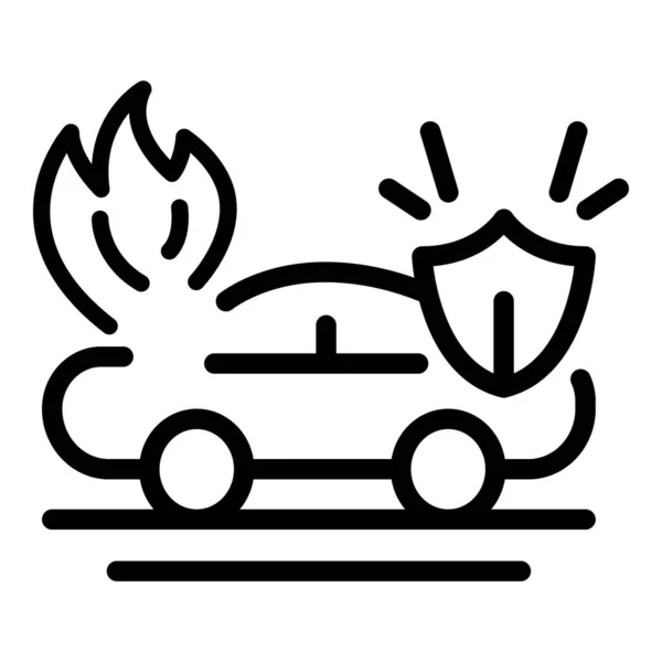 Protect car accident icon, outline style — Stock Vector