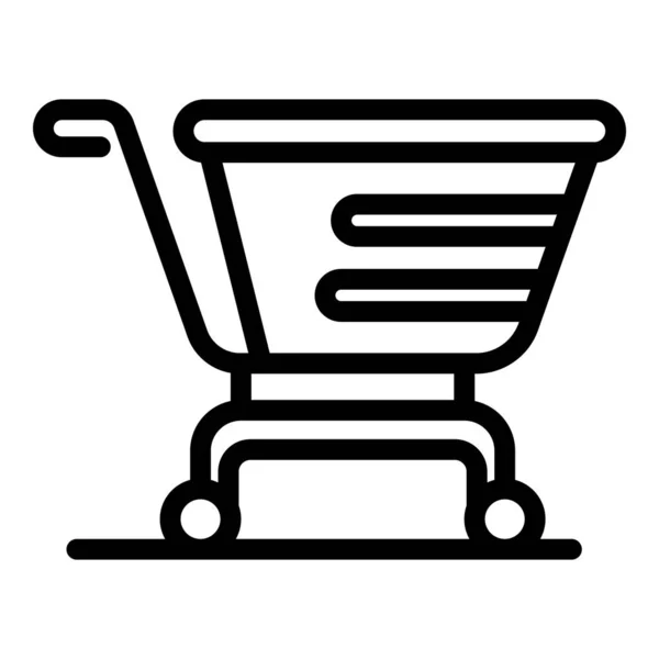 Shopping cart icon, outline style — Stock Vector