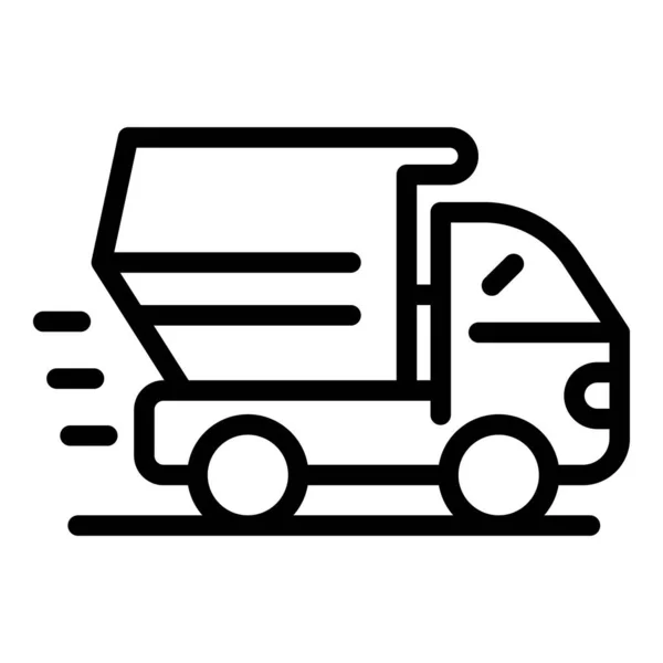 Icono de camión de volteo, estilo de esquema — Archivo Imágenes Vectoriales